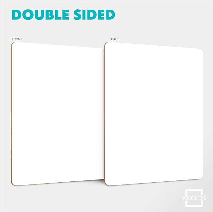 SCRIBBLEDO Small Dry Erase Board 11x14 Double Sided Whiteboard 6 Pack | Double Sided 11x14 Inch, Premium Masonite Handheld Hardboard, Wipes Clean No Ghosting, Students Classroom & Home