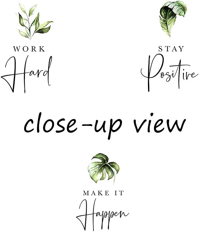 3 Piece Inspirational Wall Art, White Plants Sayings Picture, Quotes Work Stay Make it Canvas Prints for Office Decor, Triptych Entrepreneur Framed Artwork for Women Men Home Wall Decor (72" Wx36 H)