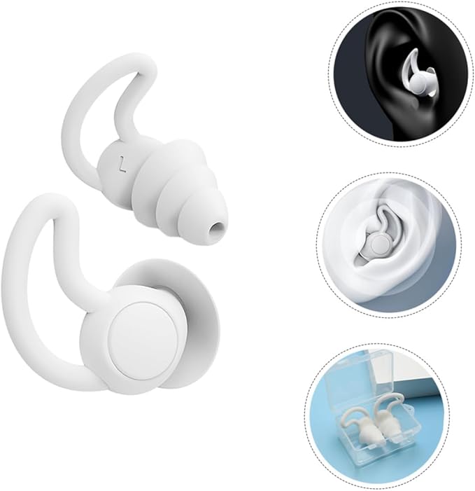 2pcs Noise Cancelling Soft Silicone Noise Blocking Sleep for Work Study Travel Pressure Relief for Adults Lightweight Portable Design for Quiet Rest and Focus