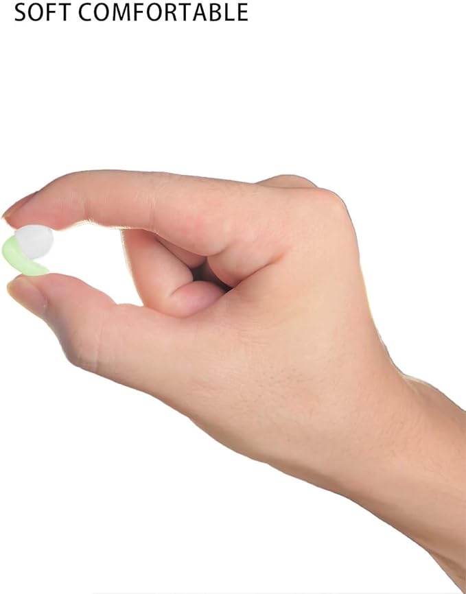 Silicone Ear Plugs for Noise Reduction, Reusable Ear Plugs for Sleeping Noise Cancelling, Concerts, Motorcycle, Travel & Hearing Protection NRR 33dB - 8 Ear Tips in XS/S/M/L, Green