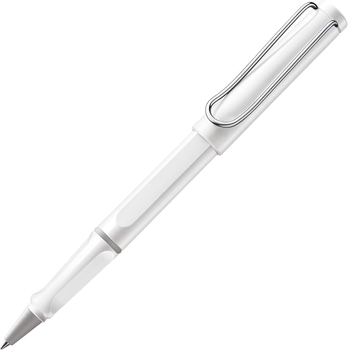 Lamy safari white - Rollerball Pen with ergonomic grip & line width M - for pleasant long writing - made of robust ASA plastic - including rollerball refill M 63 in black