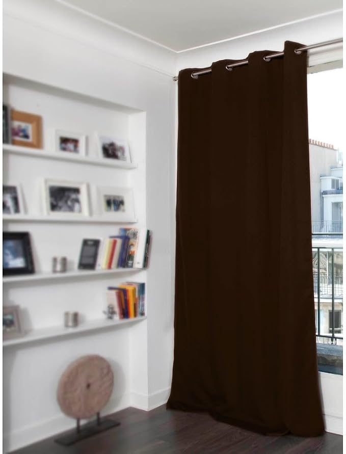 Moondream 3-in-1 Sound Insulation Curtain with Noise-Blackout-Thermal Insulation, Patented Technology, 55" Width x 95" Length, Brown (Chocolate MC610), Grommet, 1 Panel