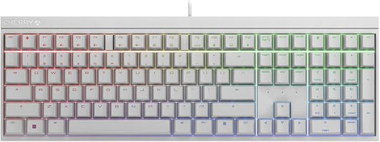 Cherry Xtfy MX 2.0S Wired Gaming Mechanical Keyboard with New MX2A Switches. (White, MX2A Blue)