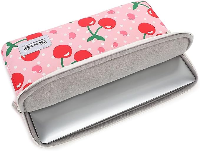 Canvaslife Pattern 13 inch Canvas Laptop Sleeve with Pocket 13 inch 13.3 inch Laptop 13 case13 Sleeve (Cherry)