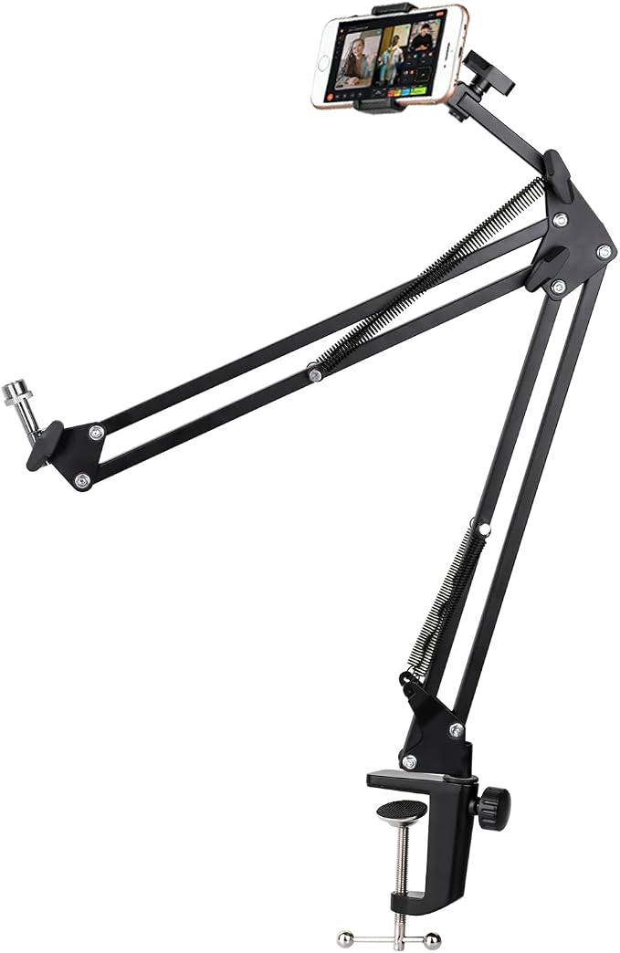 Quadcast Boom Arm - Heavy Duty Adjustable Gaming Microphone Mic Stand Compatible with Blue Yeti HyperX QuadCast SoloCast Fifine AM8 and Most Microphone by TIKmobre