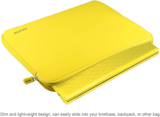 ARVOK Laptop Sleeve Ultra-Thin Case Water-Resistant Notebook Computer Pocket Tablet Briefcase Carrying Bag/Pouch Skin Cover for HP/Dell/Lenovo/Asus/Acer,Yellow,15inch