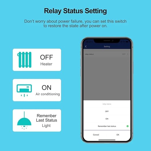 Tuya App Smart WiFi Control Switch, 30A Max Output,Add WiFi Remote to Lights, Lamps, Industrial Control and Security Fields,Compatible with Alexa