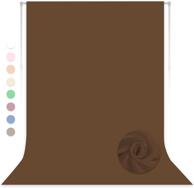 Dark Brown Backdrop for Photoshoot, Professional Photo Backdrop Background Curtain for Product Photography, Portraits, Wedding, Party, Live Streaming Video Recording 8X10 FT