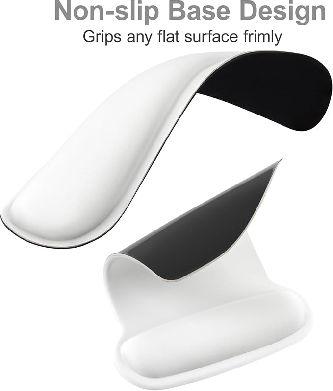 MOSISO Wrist Rest Support for Mouse Pad & Keyboard Set, Ergonomic Mousepad Non-Slip Base Home/Office Pain Relief & Easy Typing Cushion with Neoprene Cloth & Raised Memory Foam, White