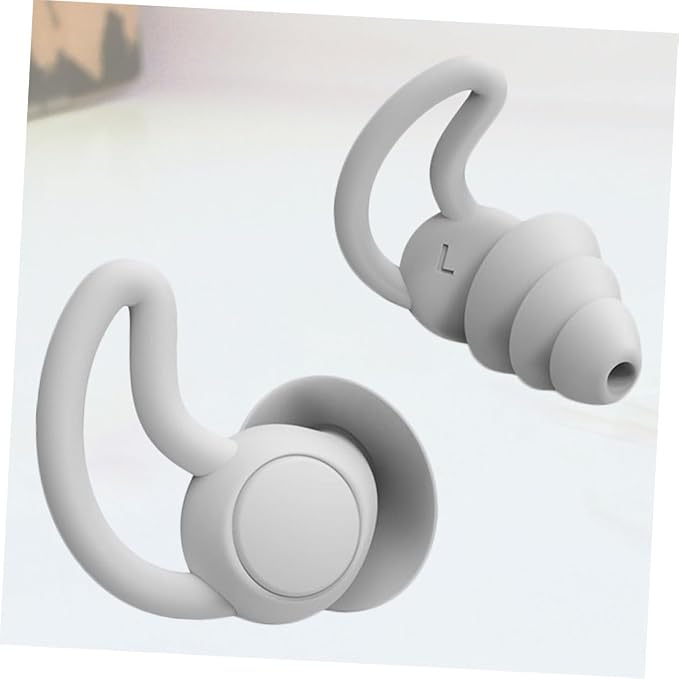 Noise Reduction Soft Reusable Silicone Sound Blocking for Adults Men Women Lightweight Comfortable Noise Prevention for Work Study Travel Grey