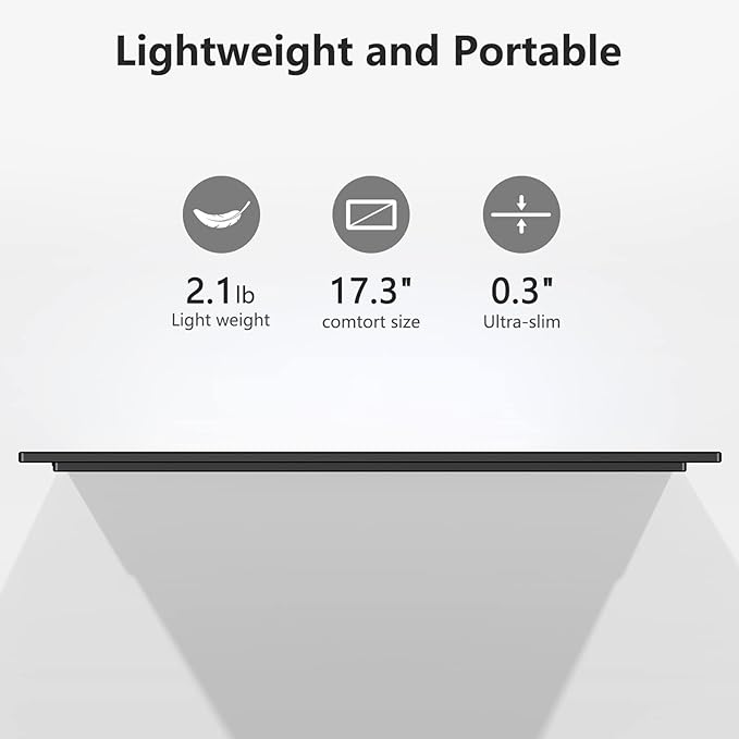 17.3" Portable Monitor 1080P FHD 144Hz Narrow Edge Laptop Monitor USB C HDMI Gaming Computer IPS HDR Screen, Travel Monitor for PC Mac Phone Xbox PS5 Switch Laptop w/Smart Cover & Speakers