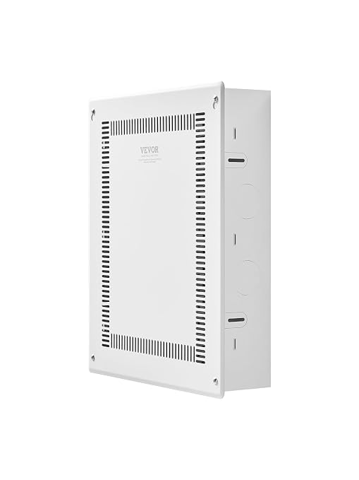 VEVOR Structured Media Enclosure, 17-Inch, Recessed in-Wall Media Box with Cover, Wall-Mount Cable Management Box Kit, Structured Wiring Multi-Media Cabinet, Cold-Rolled Steel, for TV Home Theater