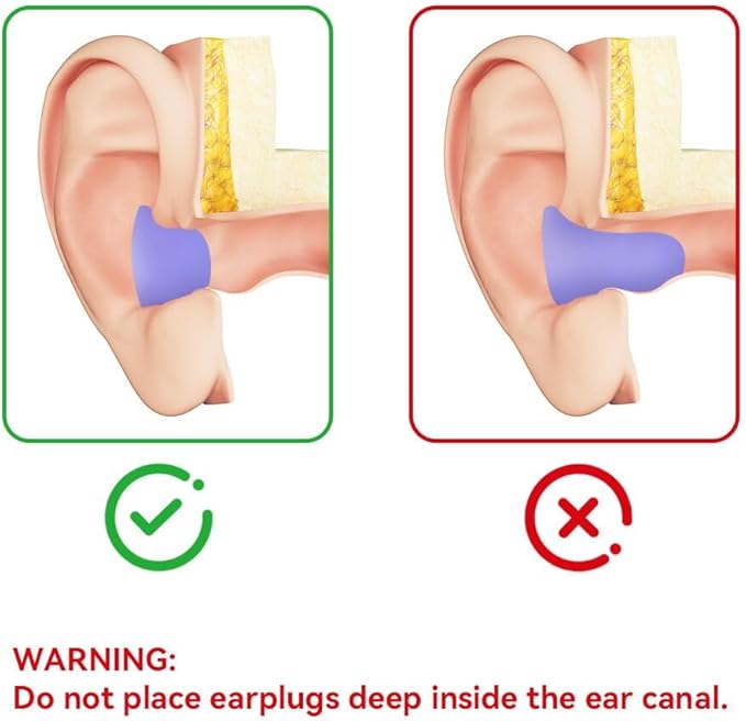 LYSIAN Moldable Soft Silicone Earplugs, 5 Pairs, 27dB SNR Noise Cancelling Ear Plugs for Sleeping, Working,Swimming, Shower (Purple)