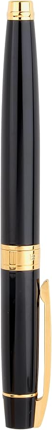 Sheaffer 300 Glossy Black Fountain Pen with Gold Tone Trim and Medium Nib