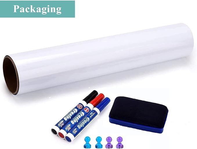 Magnetic Wall Decal Whiteboard: 24” x 39” Vertical Peel & Stick Dry Erase Board Sticker for Wall | No-Ghosting PET for Home Office, Kitchen & Workspace (Magnet-Receptive)