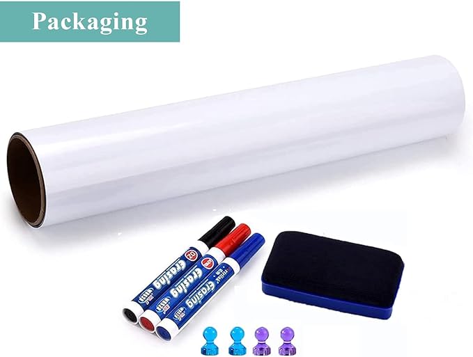 Wide Self-Adhesive Whiteboard Sticker: 40" x 30" Magnet Receptive Dry Erase Wall Decal | No Ghosting Family Planner & Calendar | Peel & Stick Organizer for Home Office