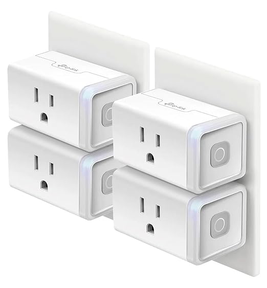 Kasa Smart Plug HS103P4, Smart Home Wi-Fi Outlet Works with Alexa, Echo, Google Home, No Hub Required, 15 Amp, UL Certified, 4-Pack, White