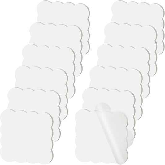 Gueevin 12 Pcs Bulk Scalloped Clear Sticky Notes for Bible, 3 x 3 in Christmas Aesthetic Transparent Adhesive Waterproof Sticky Note Pads Bible Study Supplies for Journaling Annotation School Office