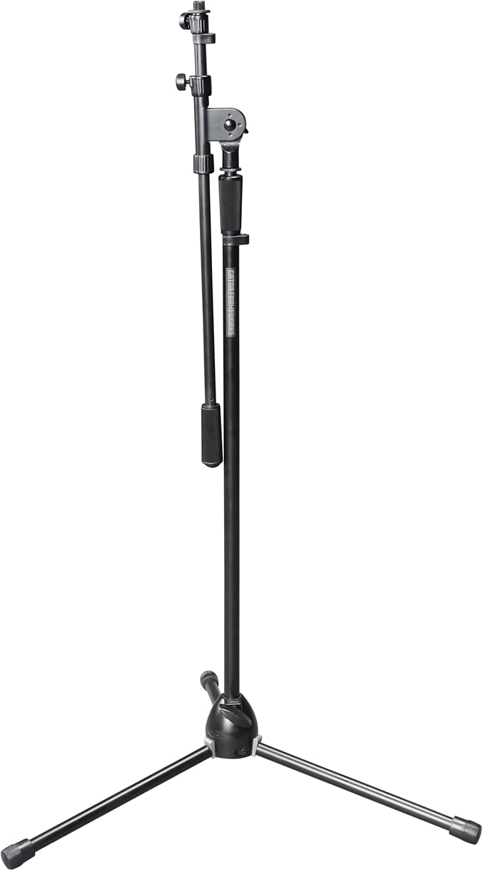 Gator Frameworks Rok-It Series Heavy Duty All Metal Telescoping Tripod Mic Stand with Adjustable 36" to 64" Height and Extendable Boom Arm, Fully Collapsible for Convenient Travel (RI-MIC-5020)