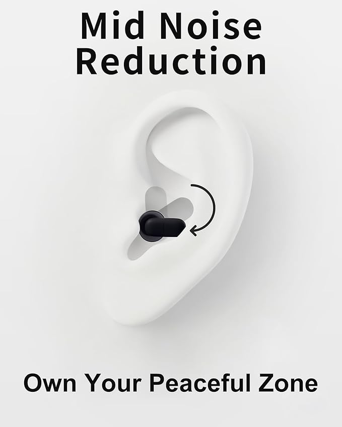 Dream Ear Plugs for Sleep, Comfortable Silicone Ear Plugs with Patented Qufits Ear Tips and Portable Case, 26 dB (SNR) Noise-Reduction Reusable Earplugs for Sleeping, Work, Travel - Black