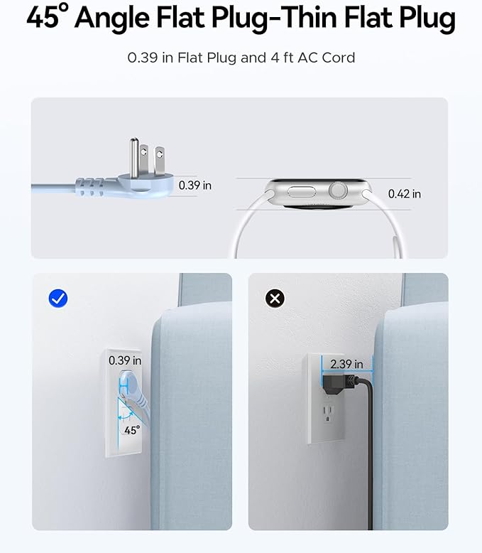 Cruise Approved Travel Power Strip with USB C, ORICO 4 Outlets 3 USB Ports (1 USB C) with 4FT Wrapped Short Extension Cord Small Power Strip, Non Surge Protector for Travel, Cruise Ship ETL Listed-AP3