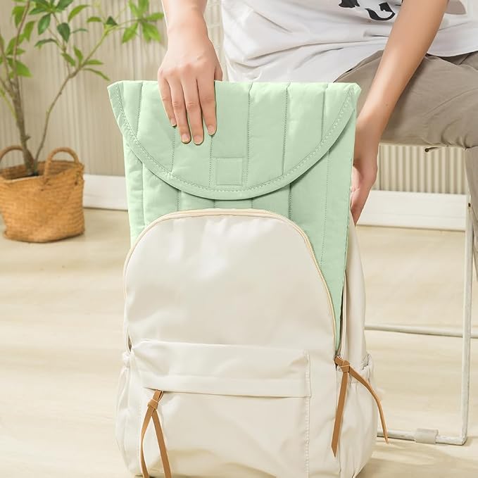 Puffy Laptop Sleeve 15-16 Inch Mint Green, Protective Carrying Case for Men and Women, Cute Case Bag Compatible with 15 Inch and 16 Inch Laptops, for MacBook Air M2 M1, Asus/Dell Xps/Lenovo in Cover