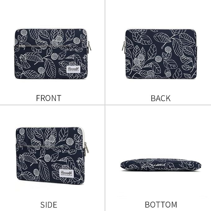 Canvaslife Waterproof Patten Laptop Sleeve 14 inch 14.0 inch Laptop case Bag(Blue Leaves)