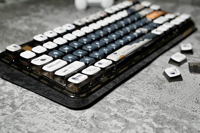 PBT Pudding Keycaps, Astronaut Theme, 117Keys Sublimation Keycap Set, ASA Profile Custom for Cherry Gateron MX Switch Mechanical Keyboard