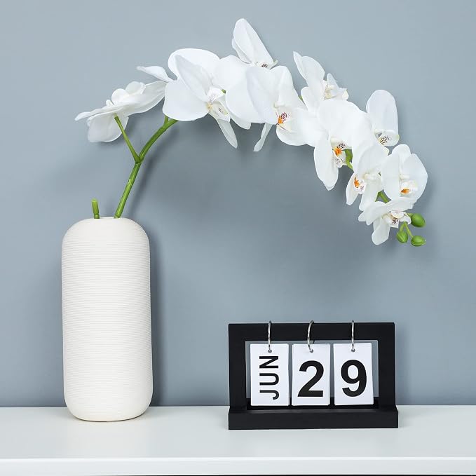 Perpetual Flip Desk Calendar- Small Cute Office Desktop Calendar with Memorial Day Tracking - Classic Black