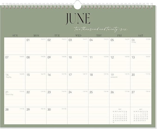 GuassLee Desk Calendar 2026-2027, 19-Month Hanging Desk/Wall Calendar From 2026 Jun-2027 Dec., 14" X 11" Monthly Planner With Thick Paper Spiral Bound For Office Home School Organizing & Planning