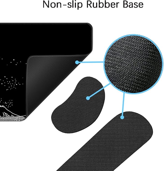 MIBITRI Keyboard Mouse Pad Set, Extended Gaming Mouse Pad+Ergonomics Keyboard Wrist Rest Support, Memory Foam, Easy Typing Pain Relief, 4Pcs XXL Ultra Thick Desk Mat, Japanese Wave
