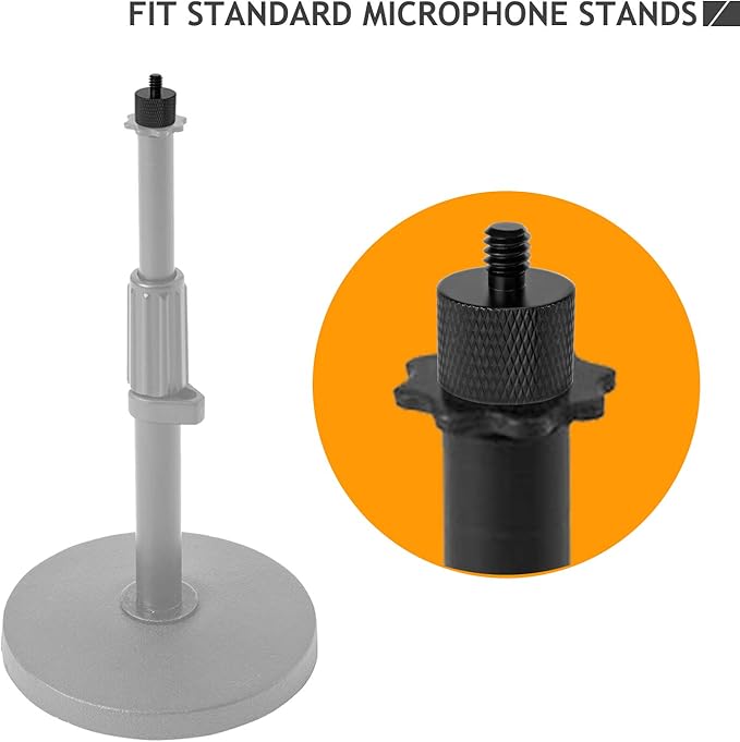 5/8 to 1/4 Adapter, Mic Thread Adapter 5/8" Female to 1/4" Male for Mic Stand, Camera Monitor, Tripod, Microphone Holder 2 Pack