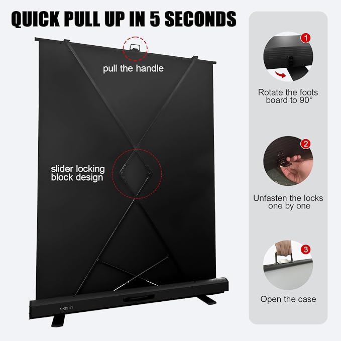 LIHONG 59.8 x 78.7in White Screen Collapsible Chroma Key Backdrop,Portable Retractable Photo Background with Stand for Video, Live Game,Streaming,Wrinkle Resistant Fabric,Pull-up&Down Style