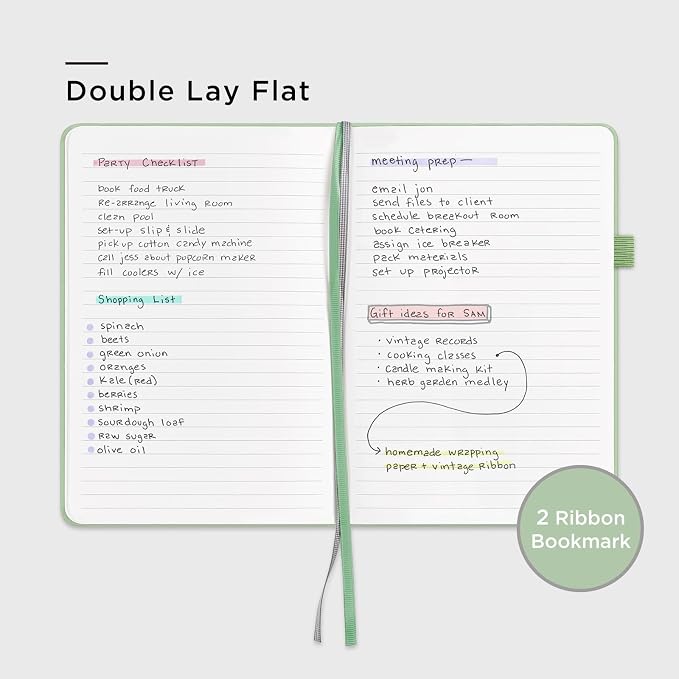 &And Per Se Lined Journal Notebook, 160 Pages, A5 5.7 x 8 inches College Ruled Thick Paper Notebook Journals for Writing, Hardcover Notebooks for Women Men Office School (1 Pack, Light Green)
