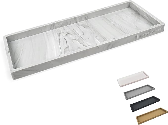 Silicone Countertop & Vanity Tray – 11.7” Bathroom Counter Tray | Bathroom Tray, Bathroom Tray Countertop, Tray for Bathroom Counter, Silicone Kitchen Tray for Counter & Countertop Organizer