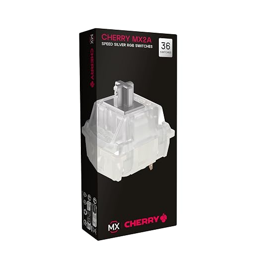 CHERRY MX2A RGB Speed Silver Switch Kit, 36 Mechanical Keyboard Switches, for DIY, Hot Swap or Gaming Keyboard, Linear Switch with No Click, Fast & Direct