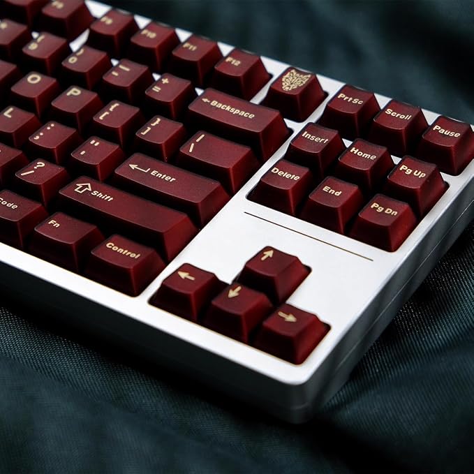 Sumgsn 114 Keys Translucent Red Keycaps Cherry Profile Doubleshot Keycaps Set Fit for 60% 65% 75% Mechanical Keyboard Cherry Mx Switches
