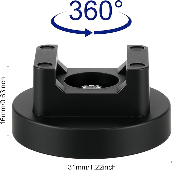 Yookeer 10 Pcs Magnetic Zip Tie Mount Base Black Magnetic Cable Clips Wire Holder Multipurpose Cable Ties Management Base Electrical Supplies for Wire (31 mm)