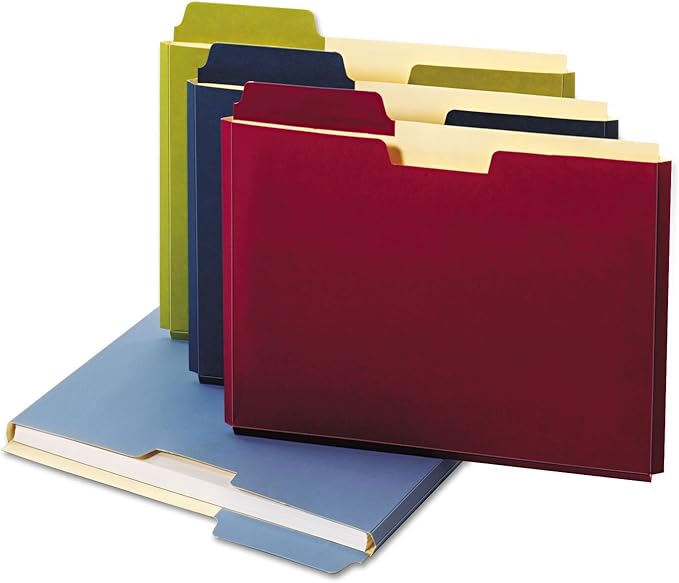 Pendaflex Globe-Weis/Pendaflex File Folder Pockets, 150 Sheet Capacity, Letter Size, Double Top, 1/3 Cut Tabs, Assorted Colors, 10 Pack (FP153L10 ASST)