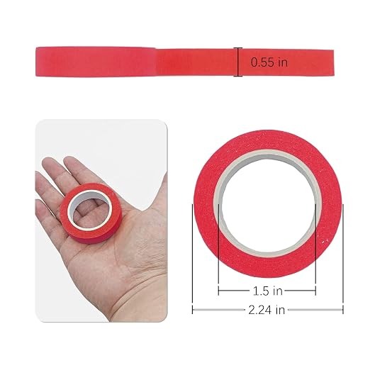 UMETDO 8PCS Colored Masking Tape - Red Painters Tape, Tape for Kids Art Supplies, Great for Crafts, Labeling, DIY Decorative, 1/2 Inch Colored Tape Rolls- Tiny Size