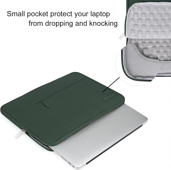 MOSISO Laptop Case 15 inch, Laptop Sleeve with Handle Compatible with MacBook Air 15 inch M5 A3448 M4 A3241 M3 A3114 M2 A2941 2026-2023, Dell XPS, Polyester Multifunctional Computer Bag,Midnight Green