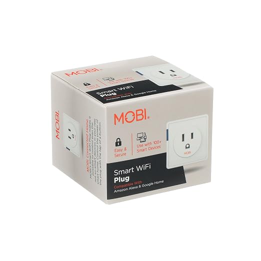 MOBI WiFi Smart Outlet for Alexa & Google Home – Mini Plug No Hub Required, Remote Control, Timer & Energy Monitoring – Home Automation Socket (Single)