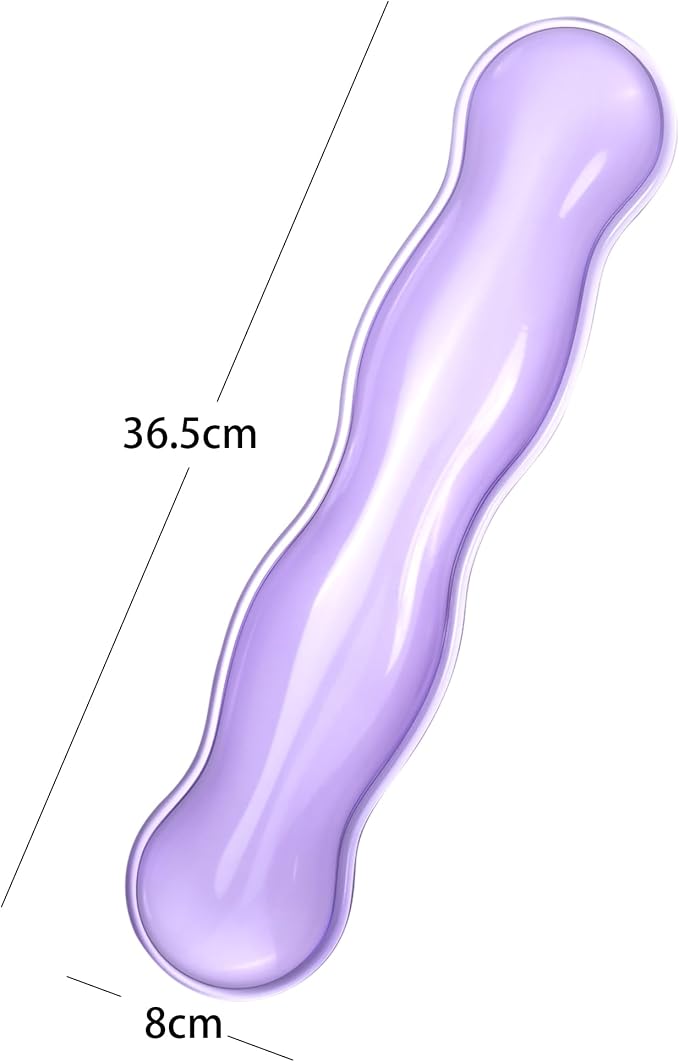 Clear Gel Keyboard Wrist Rest, Purple Silicone Wrist Rest, Ergonomic Wrist Rest for Computer Keyboard 60%/75% (Purple-Long)