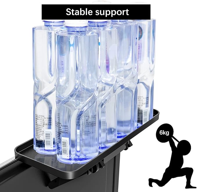 JIANNI Monitor Top Shelf, 2pcs Tv Top Shelf with Stringing Holes and Non-Slip Platform Quick Installation Without Drilling Storage Holder Stand (Black)