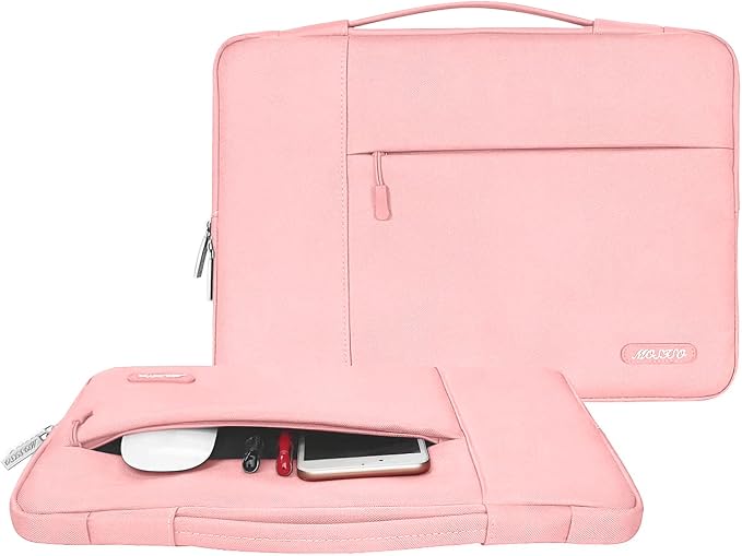 MOSISO Laptop Case 16 inch, 15-15.6 inch Laptop Sleeve with Handle Compatible with MacBook Pro 16 M5 M4 M3 M2 M1, HP Acer Dell Lenovo ASUS, Polyester Multifunctional Computer Bag, Chalk Pink