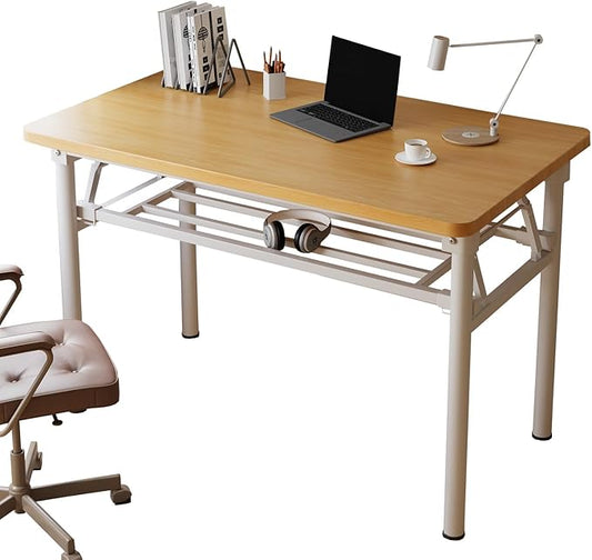 Small Folding Desk No Assembly,39.4 Inch Folding Computer Desk Small Foldable Table for Home Office.