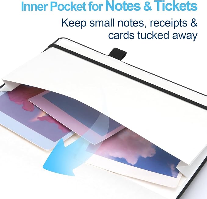 Lined Journal Notebook A5, College Ruled Hardcover Journal for Women, 160 Pages with 100gsm Thick Paper for Writing, Work, Notes & Journaling, Gift for Women, Black