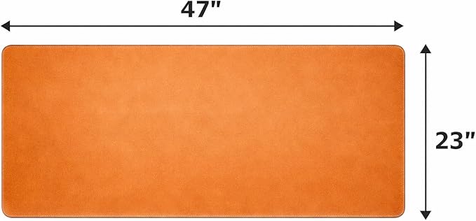 Large Desk Mat 47" x 23" – Premium PVC Leather Desk Pad, Non-Slip Office & Home Workspace Mat, Water-Resistant Writing Surface, Large Desk Protector for Laptop, Keyboard & Mouse (Tan)