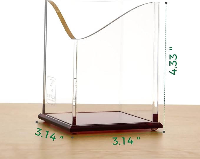 Red Acrylic Pencil Pen Holder Cup, Desk Accessories Holder,Makeup Brush Storage Organizer, Modern Design Desktop Stationery Organizer for Office School Home Supplies, 3.1x 3.1x 4.3 inch