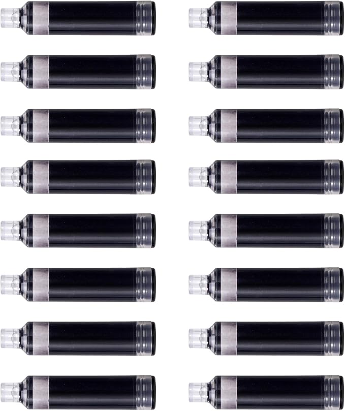 WRITECH W-1784 Cartridge Black Ink: 16ct Black Ink Cartridges Set Clictek Fountain Pens